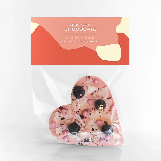 White Chocolate Coconut Blueberry Heart - Māngere Floral Studio