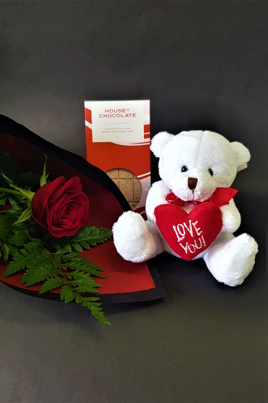 Love Special - Rose, Teddy & Chocolates - Mangere Floral Studio